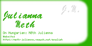 julianna meth business card